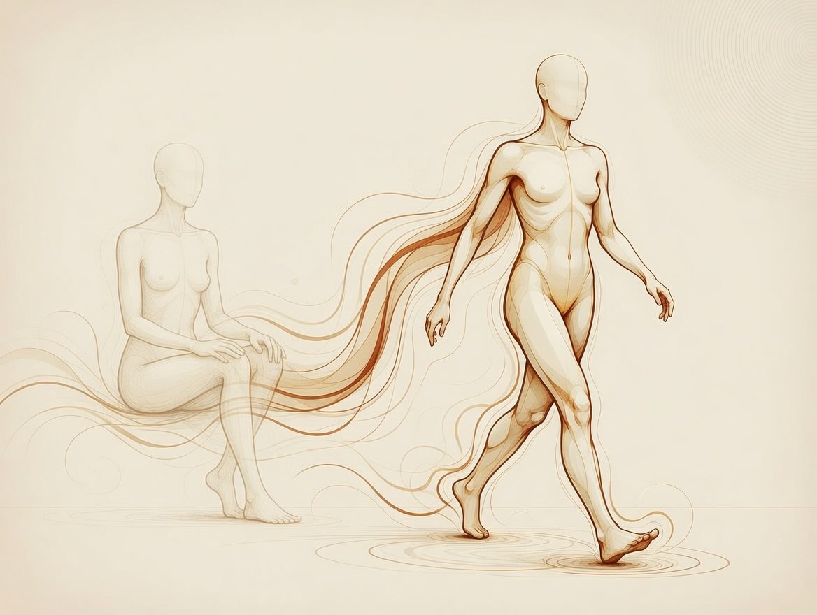 Abstract illustration for Rolfing process step 6: Moving freely